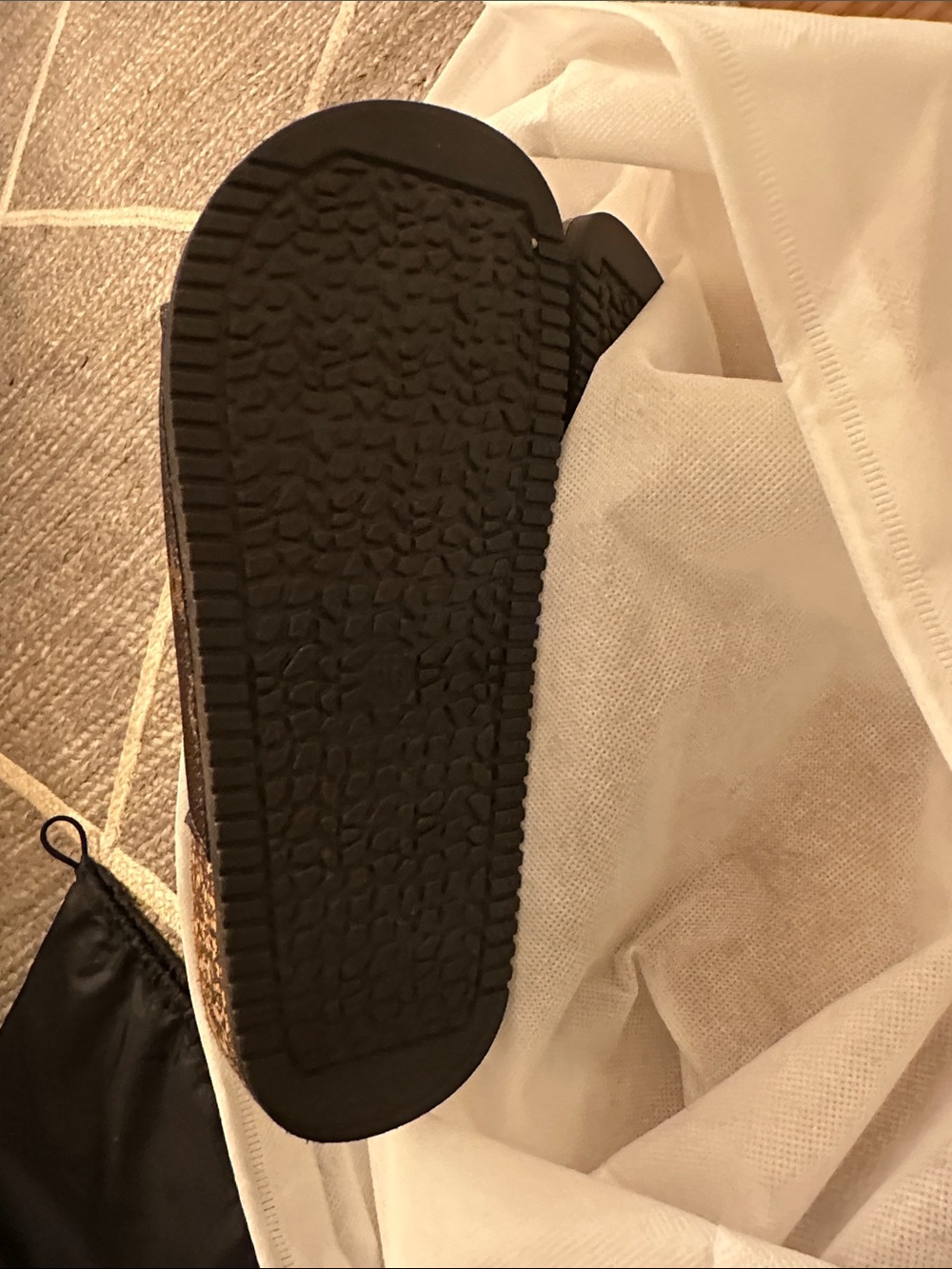 Monogram Brown Slide Sandals - Picture 3 of 3
